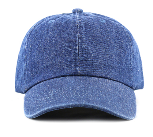 100% Cotton Stone Wash Blue Jean Baseball Cap (Dozen)